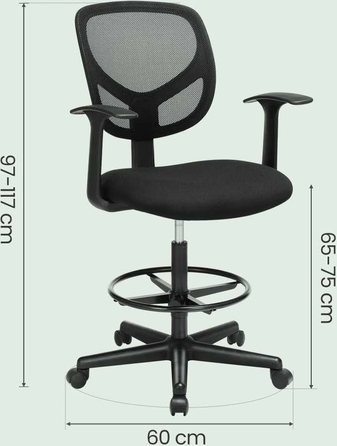 Songmics Ergonomiška biuro kėdė su porankiais