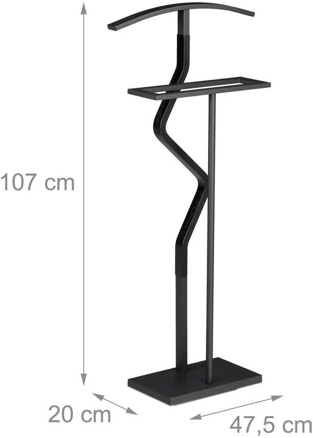 Relaxdays Kostiumo stovas 107 cm juodas