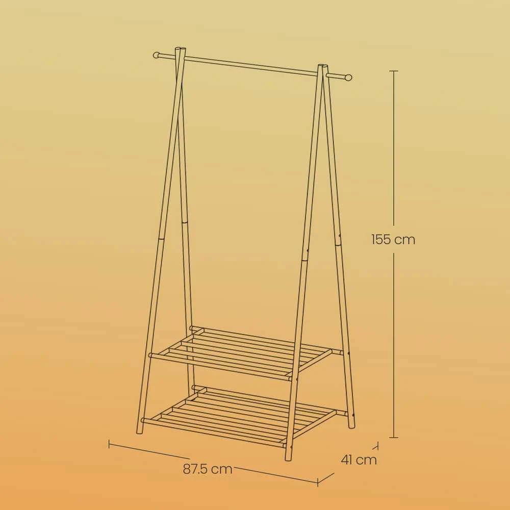 Songmics Metalinis drabužių stovas baltas
