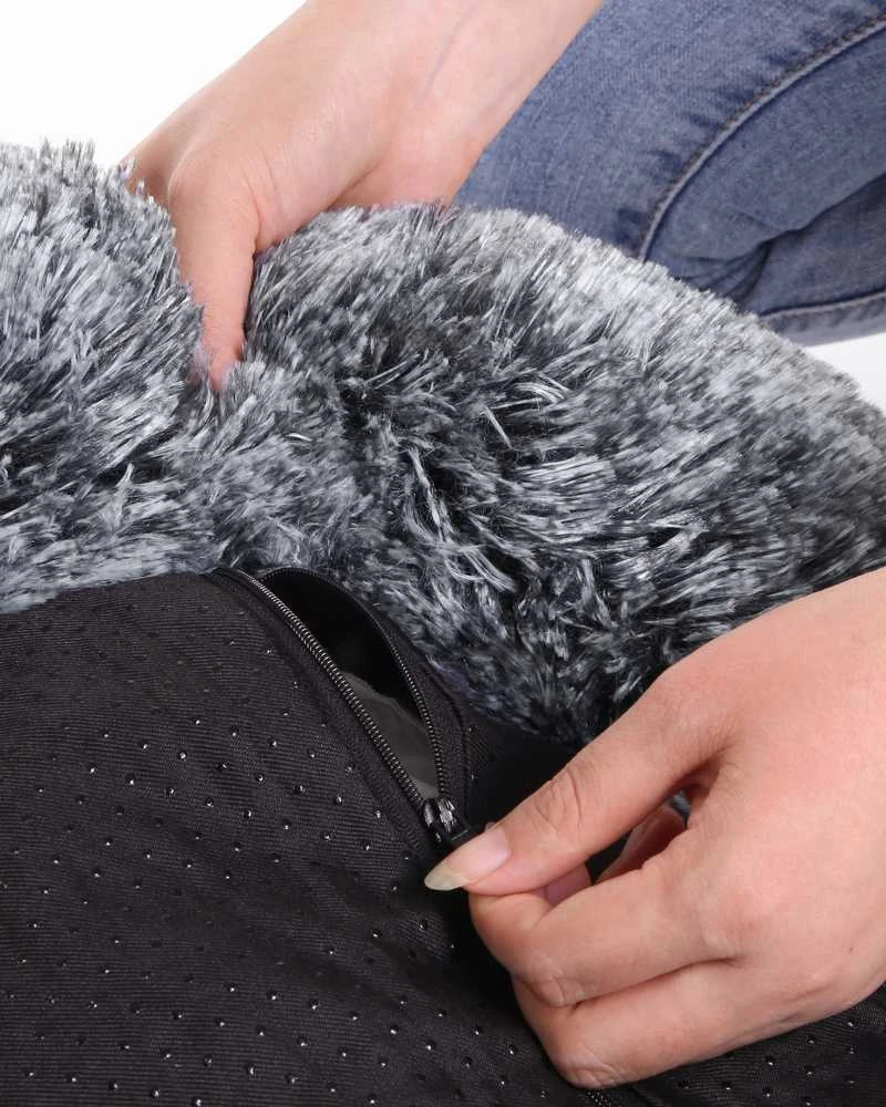 Songmics Feandrea Šuns gultas su minkštu pilku užvalkalu