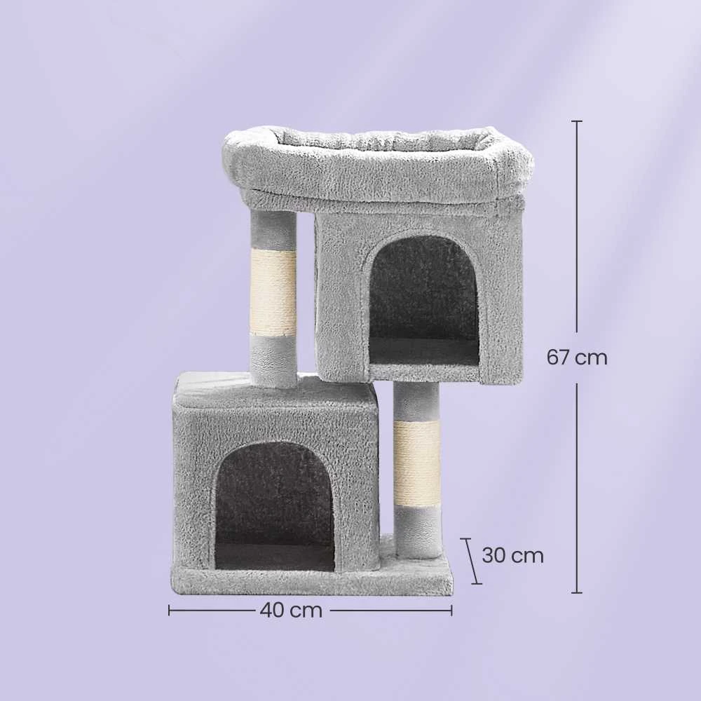 Songmics Feandrea 67 cm kačių medis mažas šviesiai pilkas