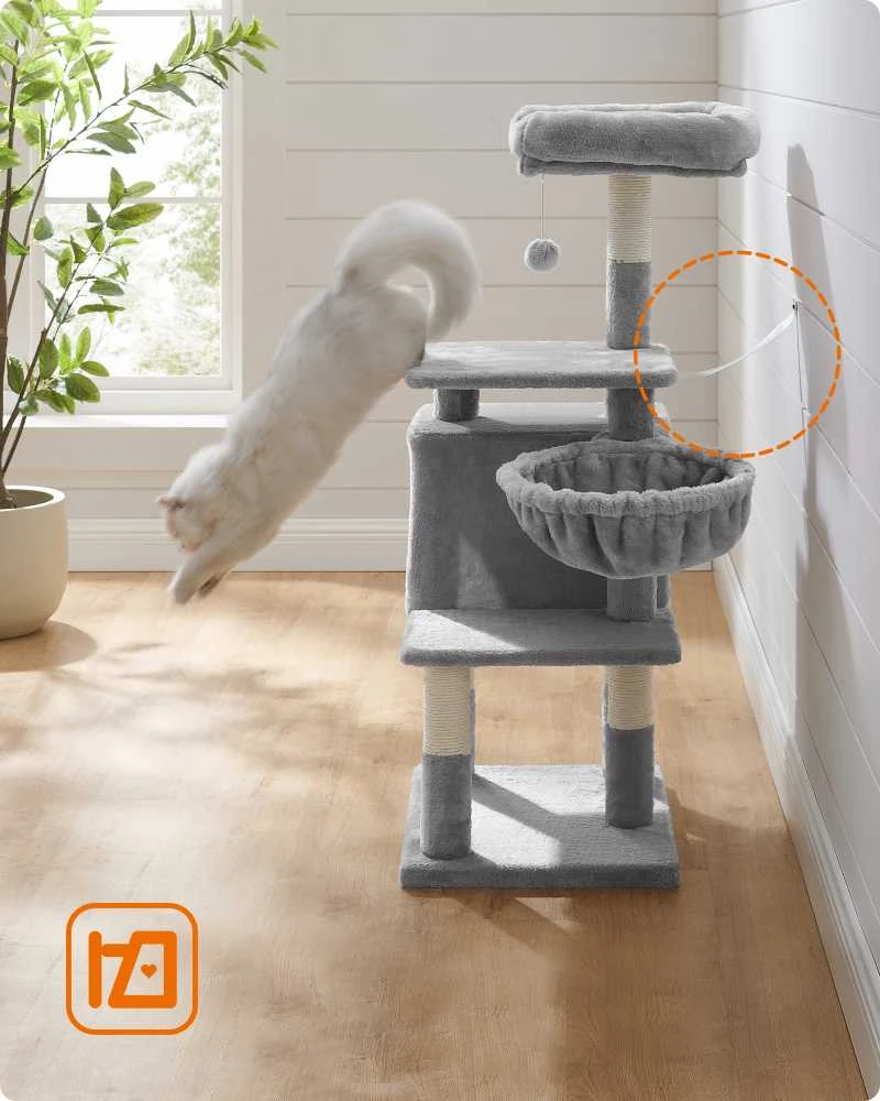 Songmics Feandrea Draskyklė su gulimu lovyte 110 cm Pilka