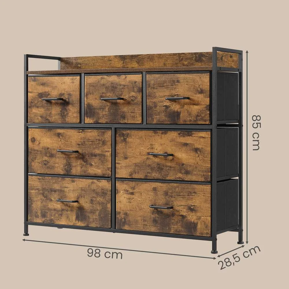 Songmics Komoda 7 stalčių 98x28,5x85 cm