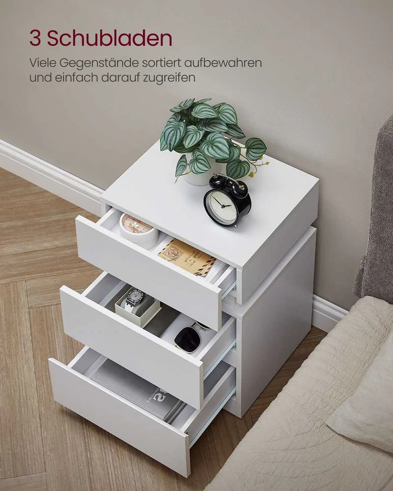 Songmics Vasagle Naktinė spintelė su LED apšvietimu