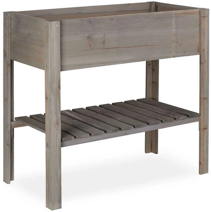 Relaxdays Pilka medinė pakelta lysvė