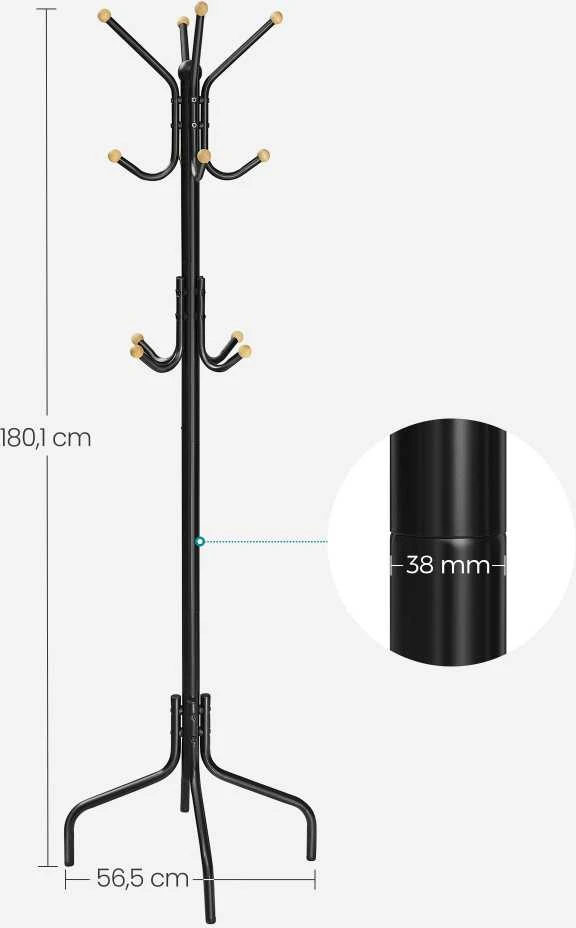 Songmics Metalinis juodos spalvos drabužių stovas