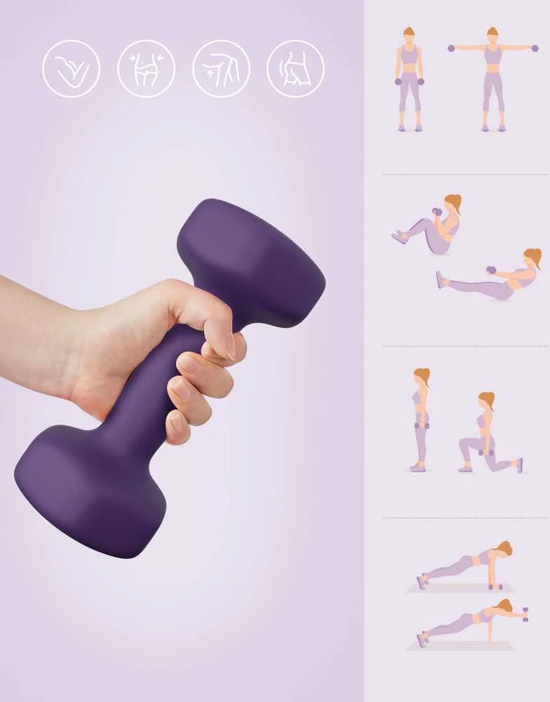 Songmics Hantelių rinkinys 2 x 2kg violetinės spalvos