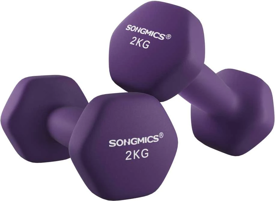 Songmics Hantelių rinkinys 2 x 2kg violetinės spalvos