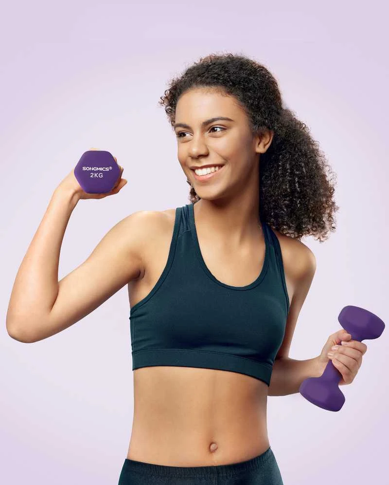 Songmics Hantelių rinkinys 2 x 2kg violetinės spalvos