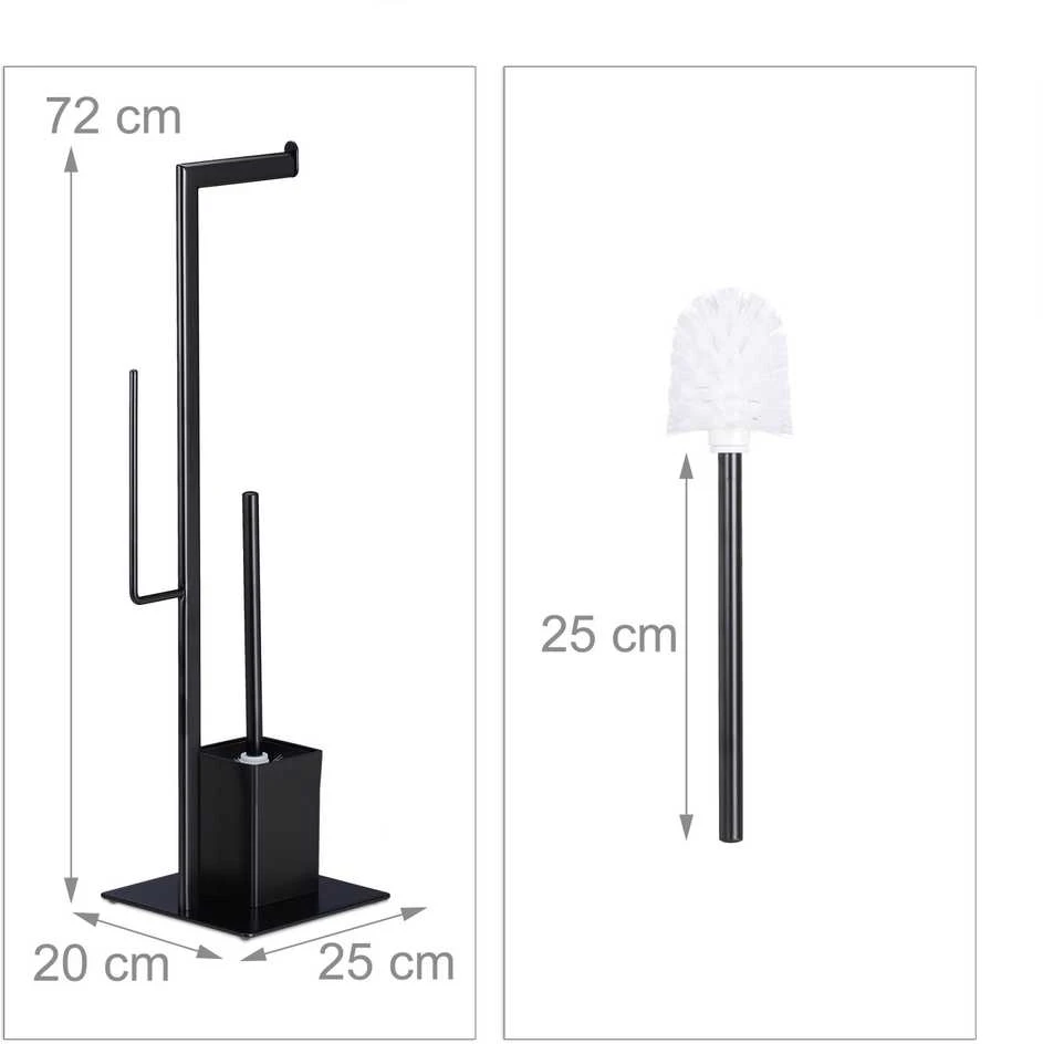 Relaxdays Handy WC rinkinys matinės juodos spalvos