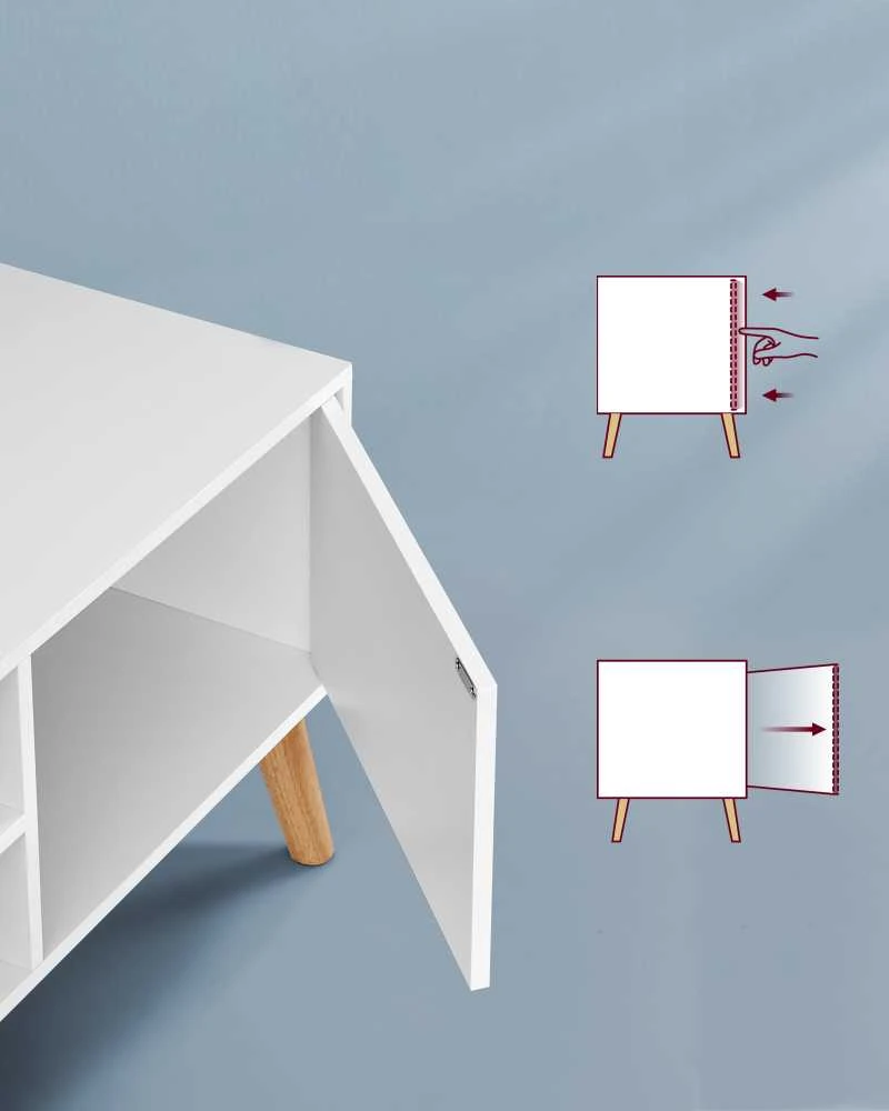 TV staliukas Songmics Vasagle TV spintelė su 1 durelėmis 40 x 120 x 49 cm balta