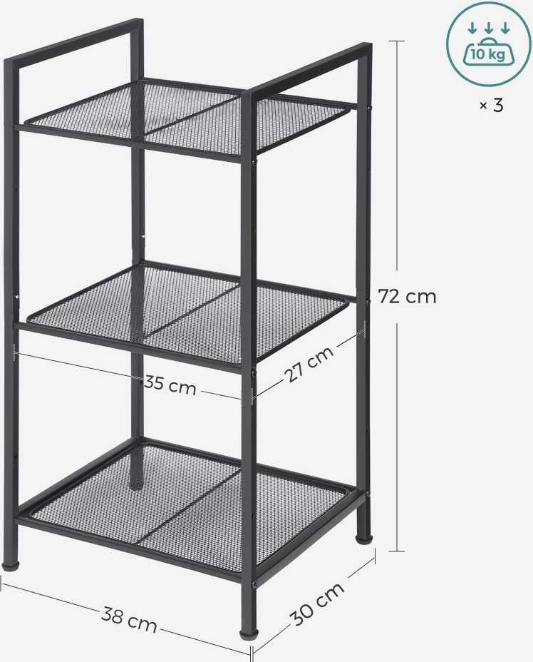 Songmics 3 lygių metalinė stovinti lentyna
