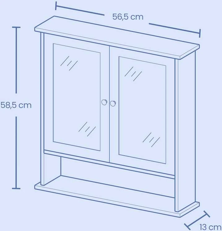Songmics Spintelė MDF, 13 x 56,5 x 58,5 cm