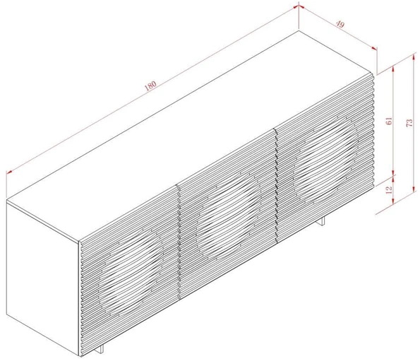 Komoda, 180 x 73 x 49 cm, Hudson, smėlio spalvos