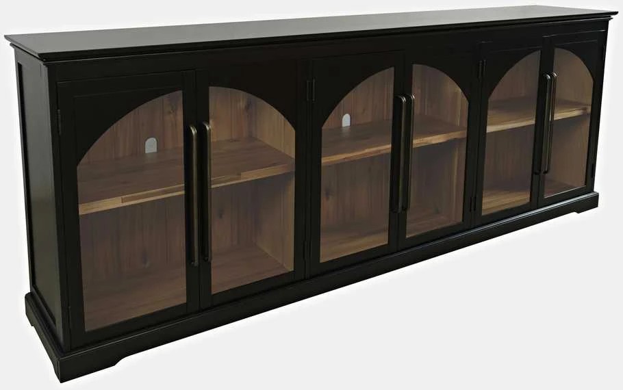 Komoda su durelėmis, Avola, 244 x 91,5 x 43 cm, juoda