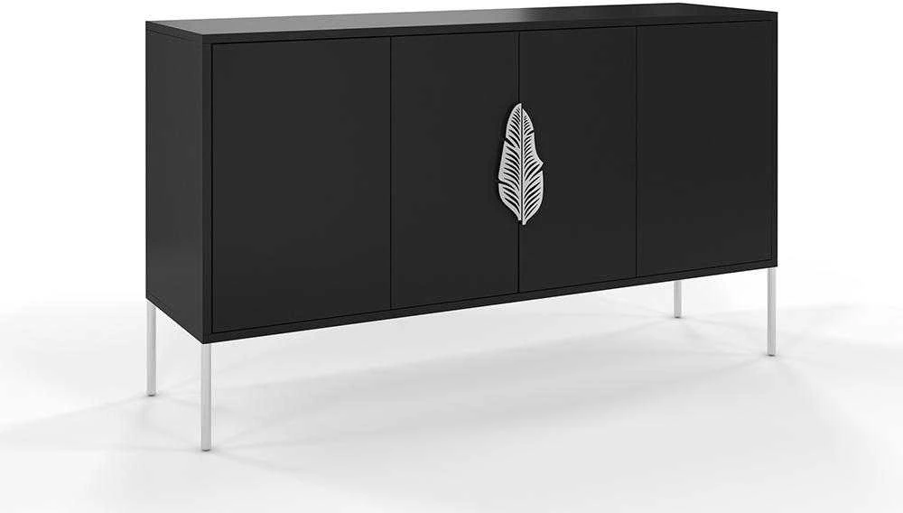 Komoda, Skandica MERLIN, 130x40 cm, Juoda