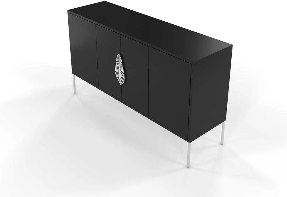 Komoda, Skandica MERLIN, 130x40 cm, Juoda