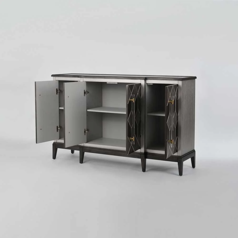 Komoda su durelėmis, Stilig, 152 x 92 x 42 cm, pilka