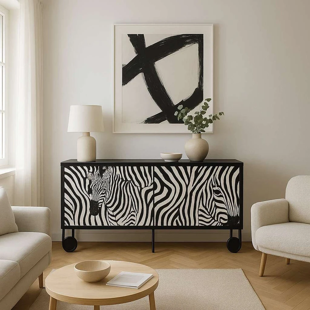 Komoda su durelėmis, Zebra, Stilig, juoda