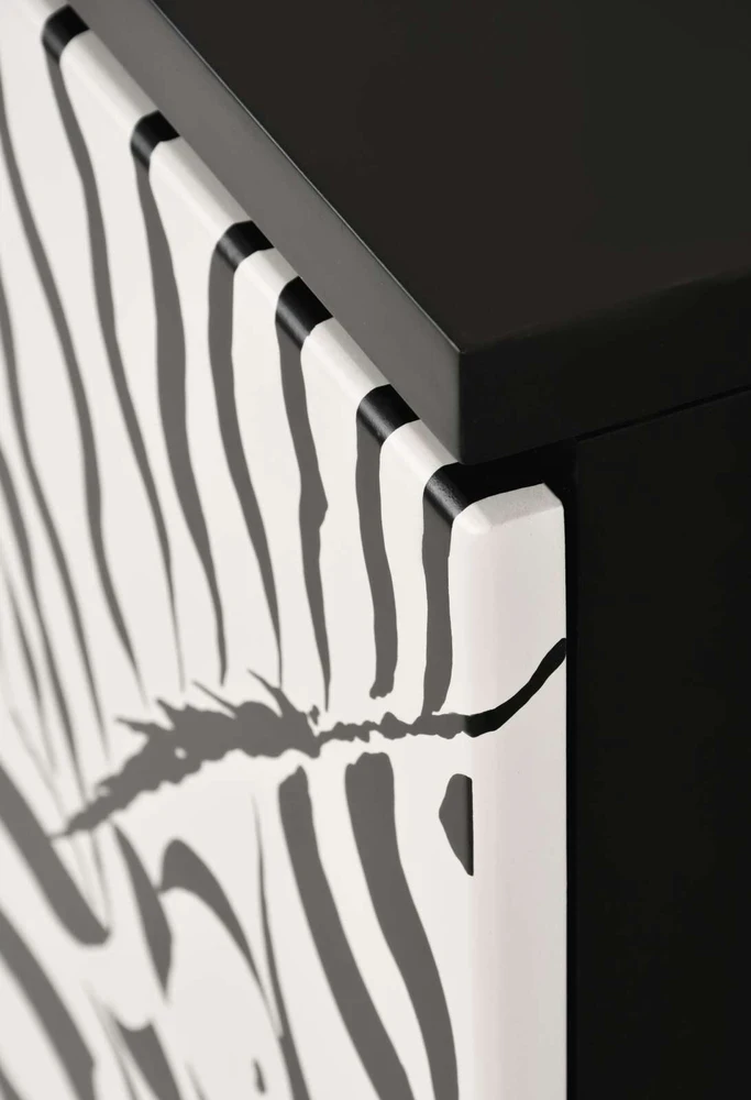 Komoda su durelėmis, Zebra, Stilig, juoda