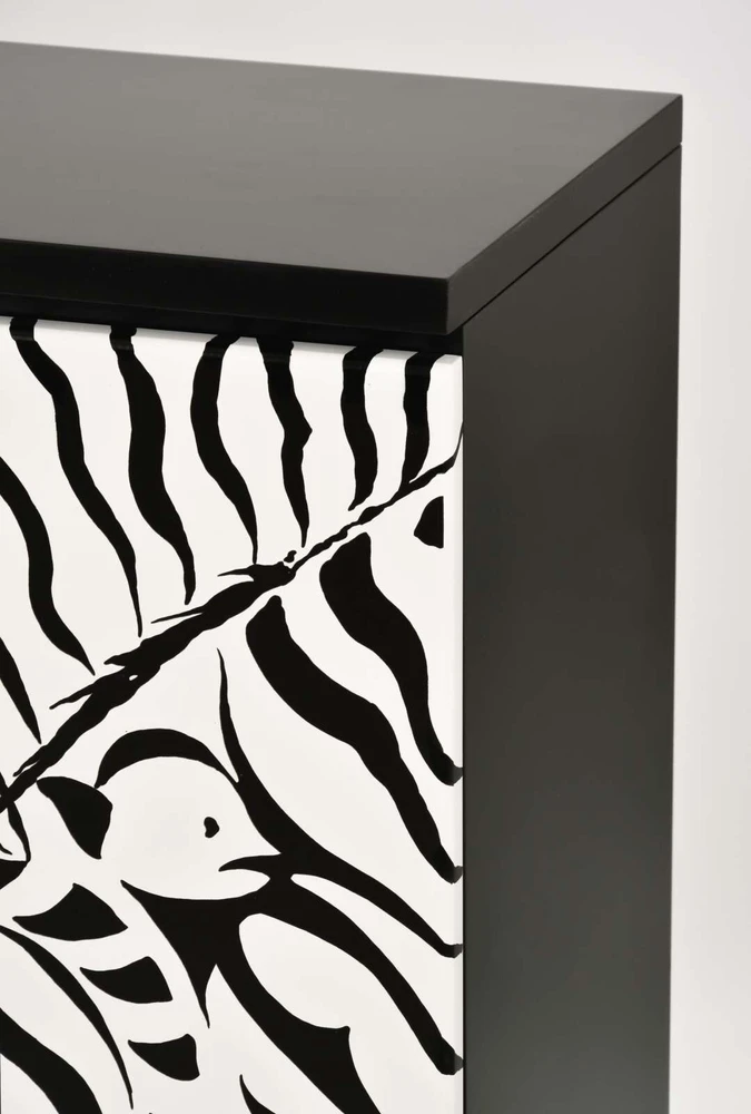 Komoda su durelėmis, Zebra, Stilig, juoda