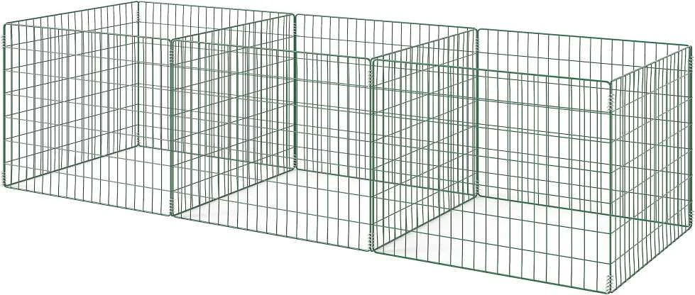Outsunny kompostavimo dėžė, 1680 litrų, 270 x 90 x 70 cm, 3 dalių, greito kompostavimo įrenginys iš plieno, oro sąlygoms atsparus termokomposteris su atviro tinklelio dizainu, sodo kompostavimo dėžė, komposto dėžė sodui, virtuvei, balkonui