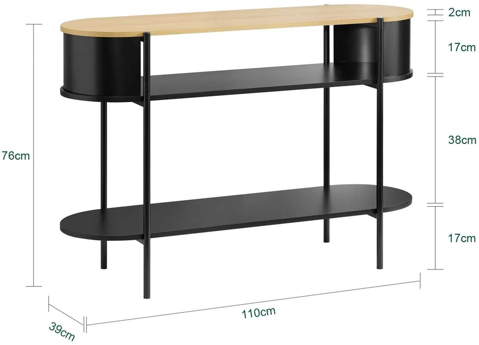 Konsolinis stalas, SoBuy FSB102-SCH, 110x39x76 cm, Juodas