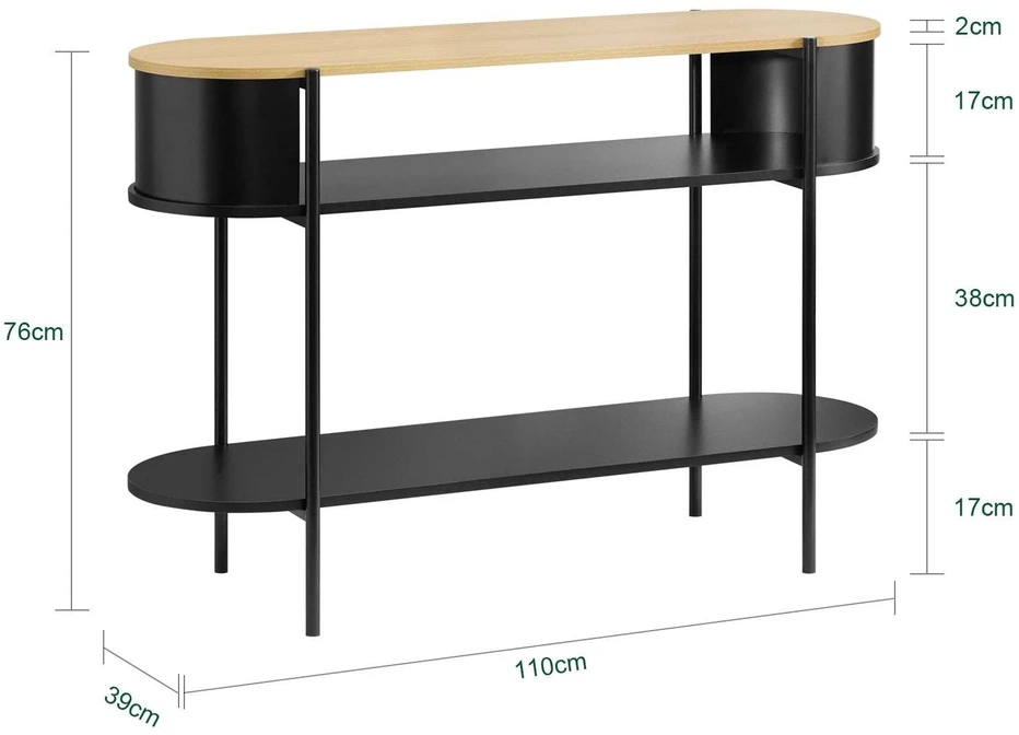 Konsolinis stalas, SoBuy FSB102-SCH, 110x39x76 cm, Juodas