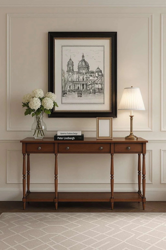Av1632-60 Avola Konsolė 3S Avola Antique Mahogany