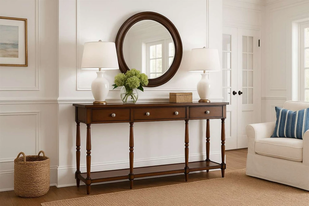 Av1632-60 Avola Konsolė 3S Avola Antique Mahogany