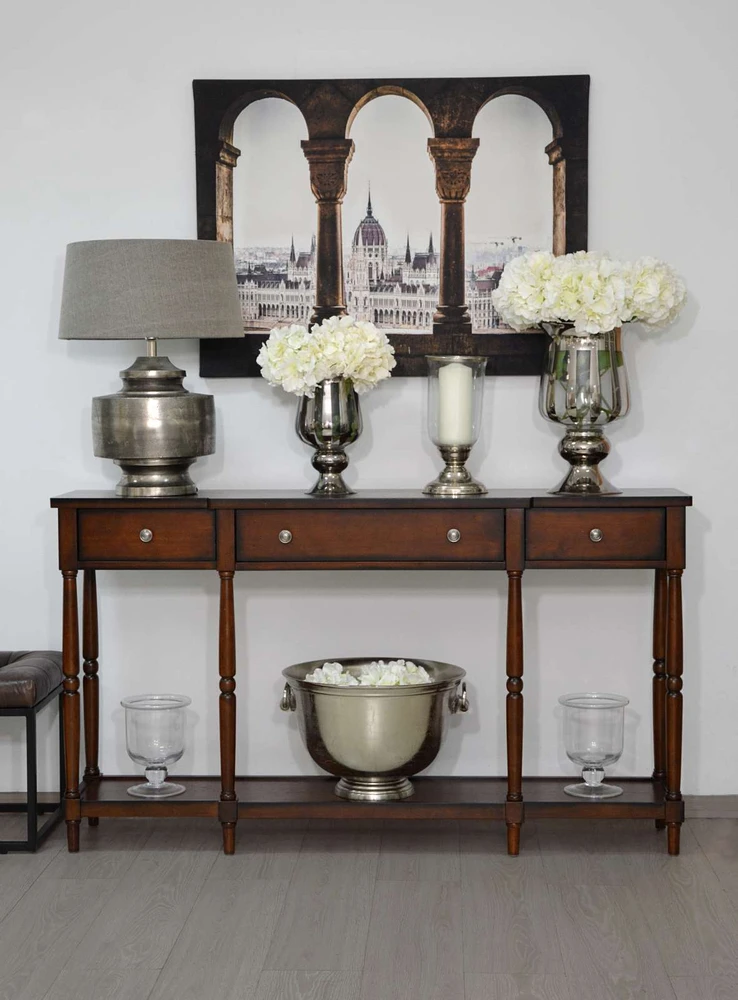 Av1632-60 Avola Konsolė 3S Avola Antique Mahogany