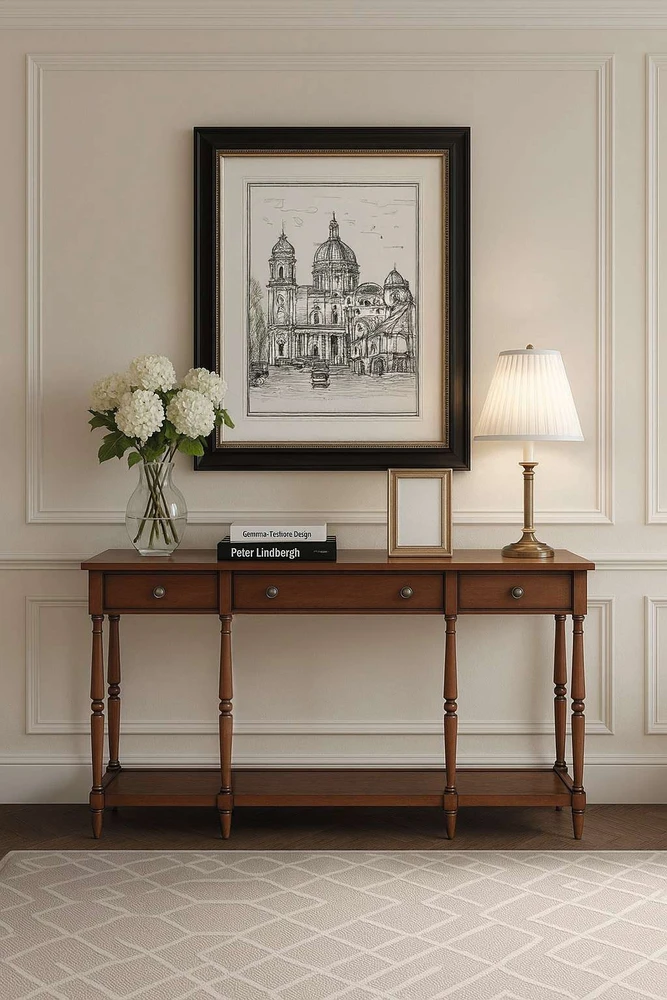 Av1632-60 Avola Konsolė 3S Avola Antique Mahogany