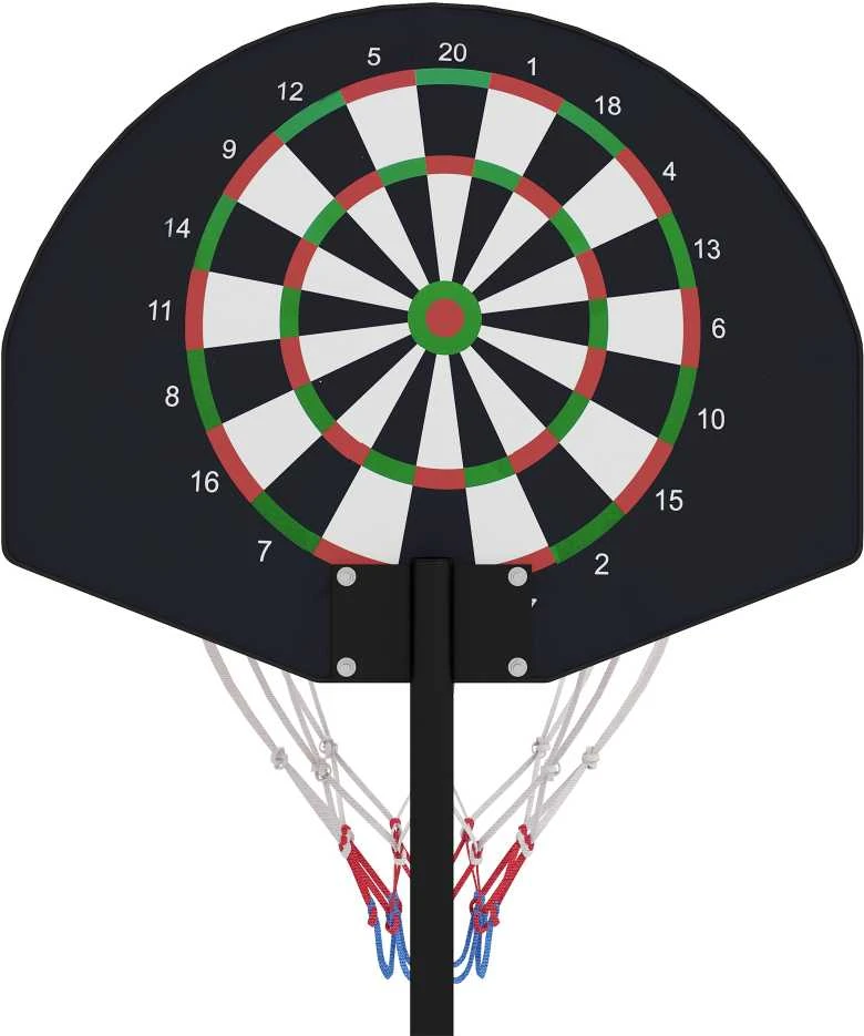 SPORTNOW reguliuojamas krepšinio stovas, krepšinio stovas su magnetiniu smiginiu, 129–179 cm