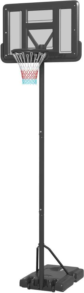 SPORTNOW 2-in-1 krepšinio stovas, 195–370 cm reguliuojamo aukščio krepšinio stovas su plieniniu krepšiu