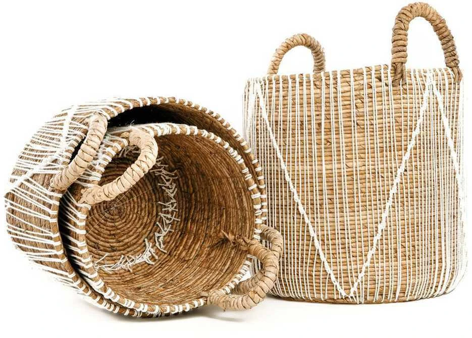 Bazaar Krepšys, Tiesi siūlai Makrame technika, 0,35x0,35x0,45 m, Jūros žolė