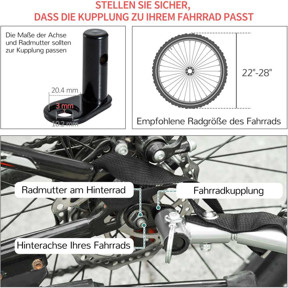HOMCOM transportavimo priekaba, krovinių priekaba, dviračio priekaba, Cargo priekaba, raudona-juoda