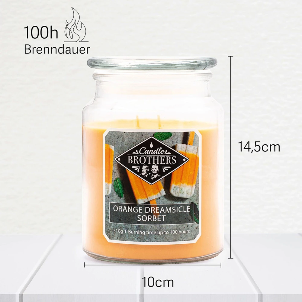 Kvapioji žvakė, Candle Brothers, 15x10 cm, oranžinė