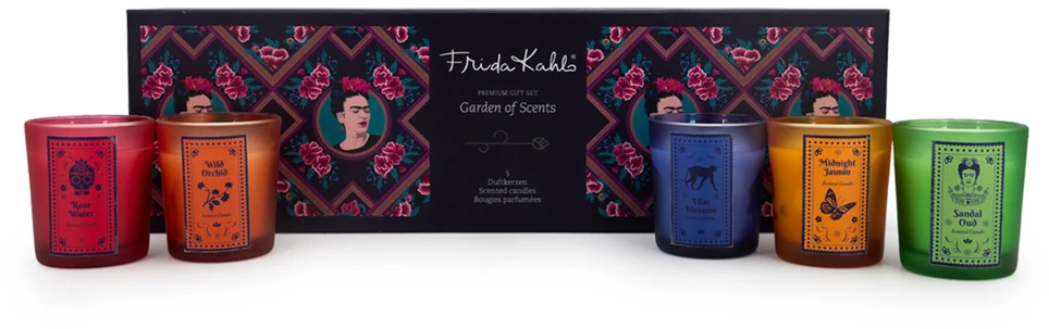 Kvapniųjų žvakių dovanų rinkinys Frida Kahlo, 5 vnt.