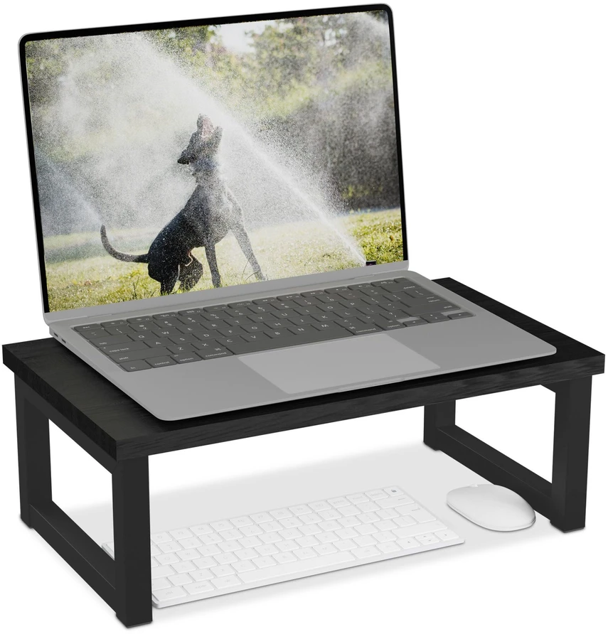 Laikiklis Relaxdays Monitoriaus stovėtojas, pramoninio stiliaus, 15x40x23 cm, juodas