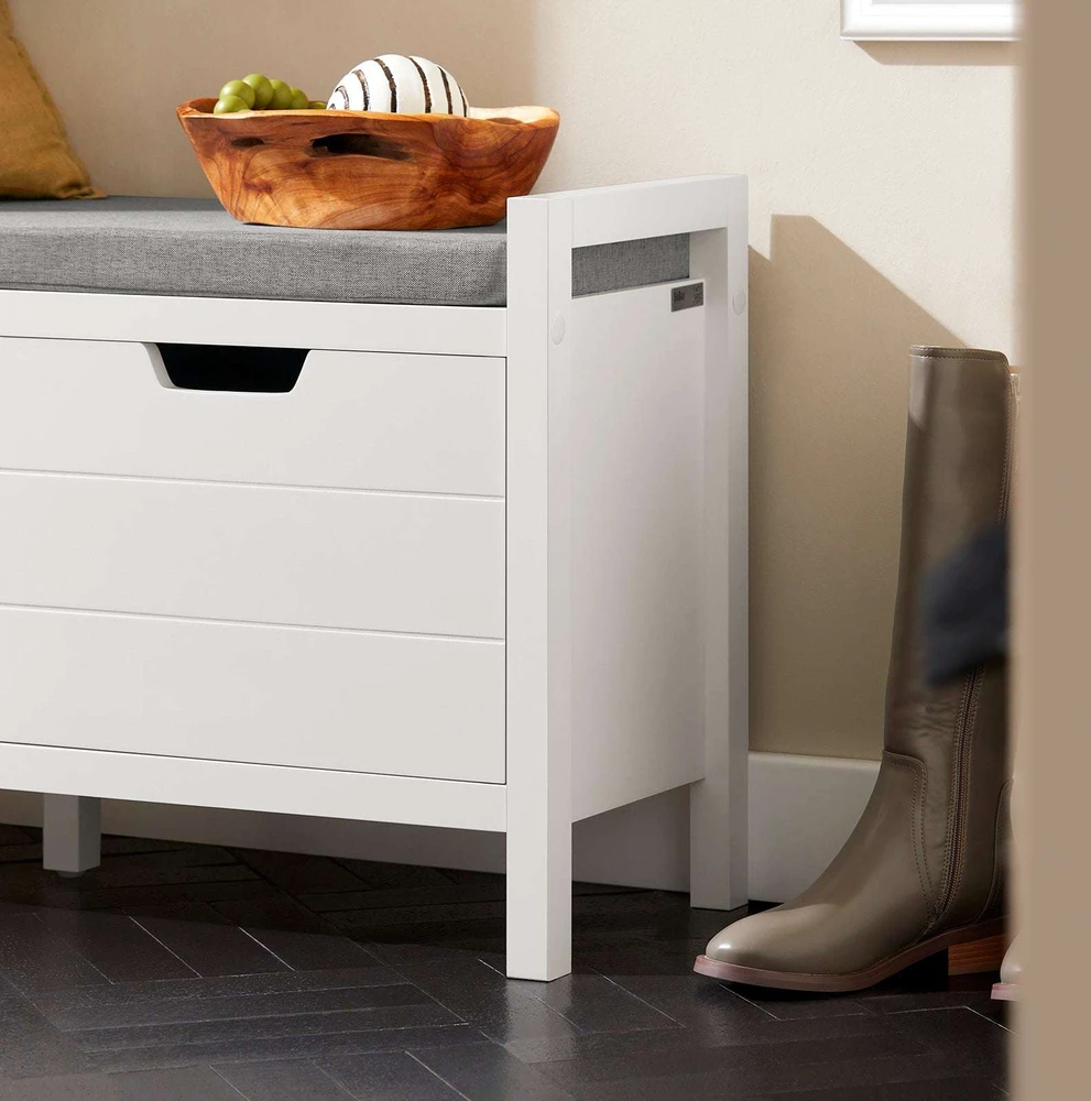 Laikymo suoliukas, SoBuy FSR63-II-W, 91x30x50 cm, baltas