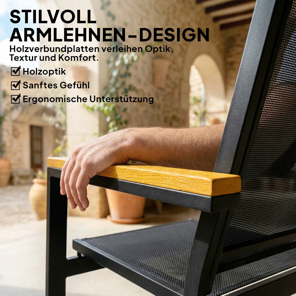 Lauko baldų komplektas Aosom Sodo baldų komplektas 110x63,5x84 cm Juodas metalas