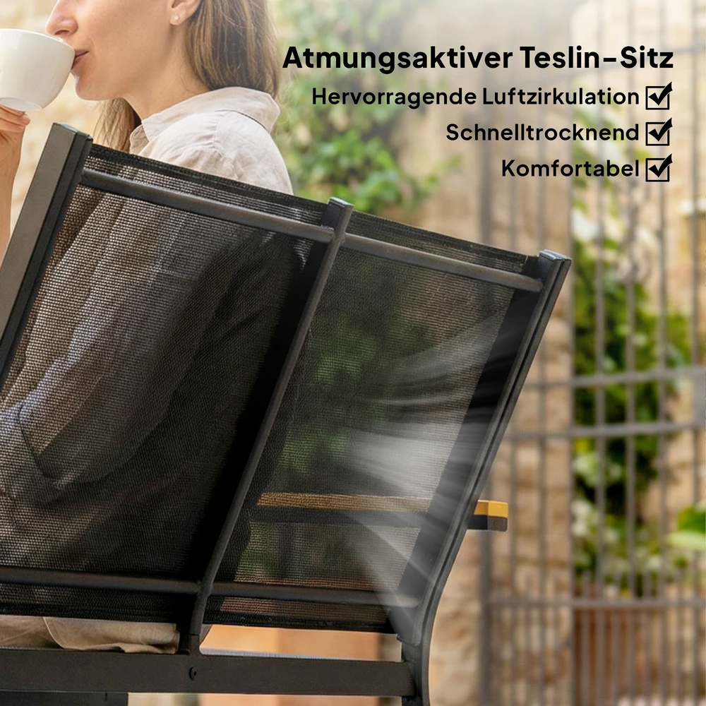 Lauko baldų komplektas Aosom Sodo baldų komplektas 110x63,5x84 cm Juodas metalas