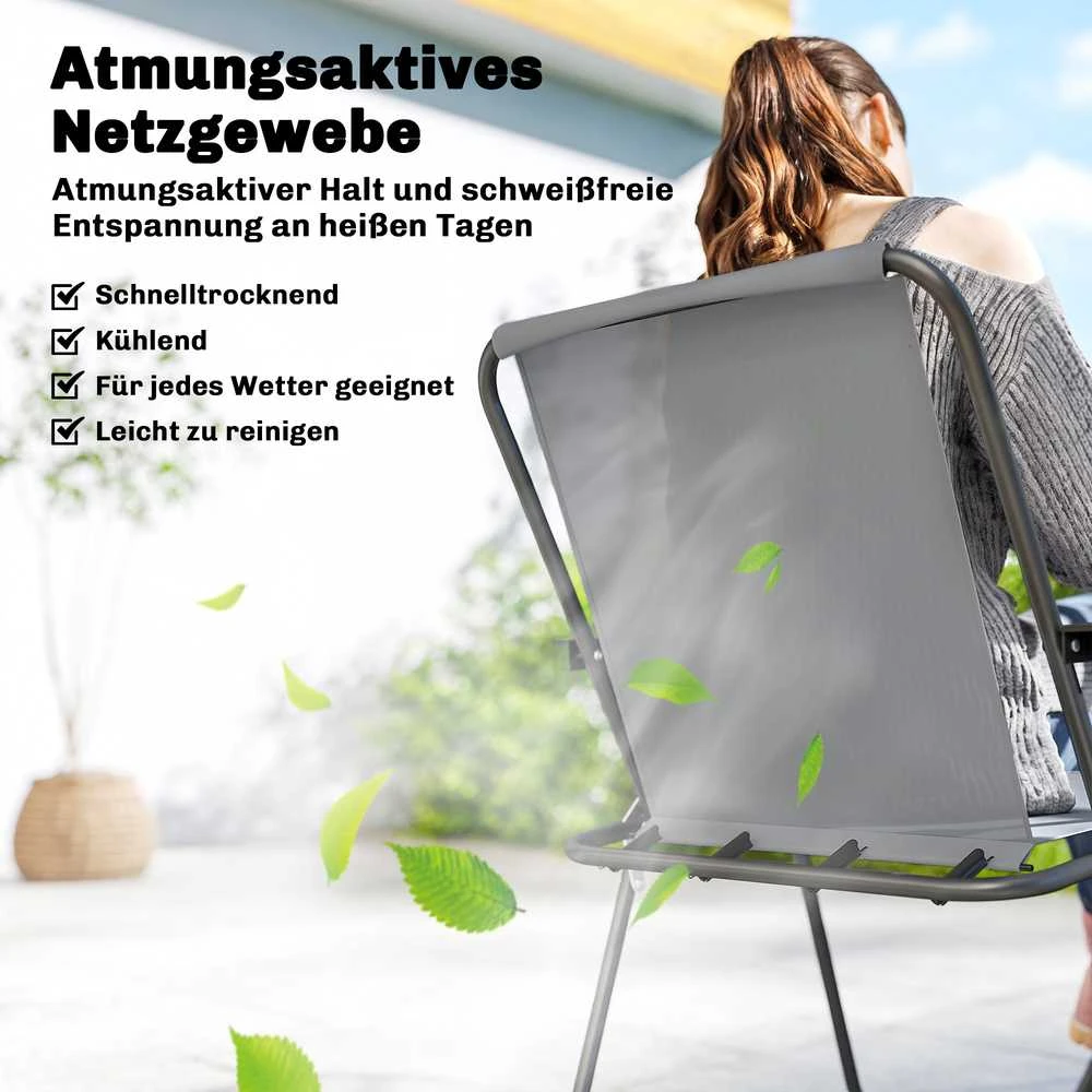 Lauko baldų komplektas Aosom Sodo baldų komplektas 119x68x70 cm Pilka plienas