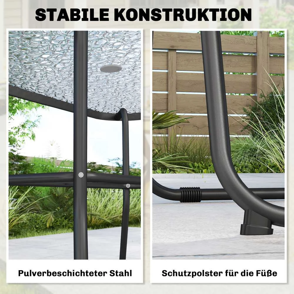 Lauko baldų komplektas Aosom Sodo baldų komplektas 119x68x70 cm Pilka plienas