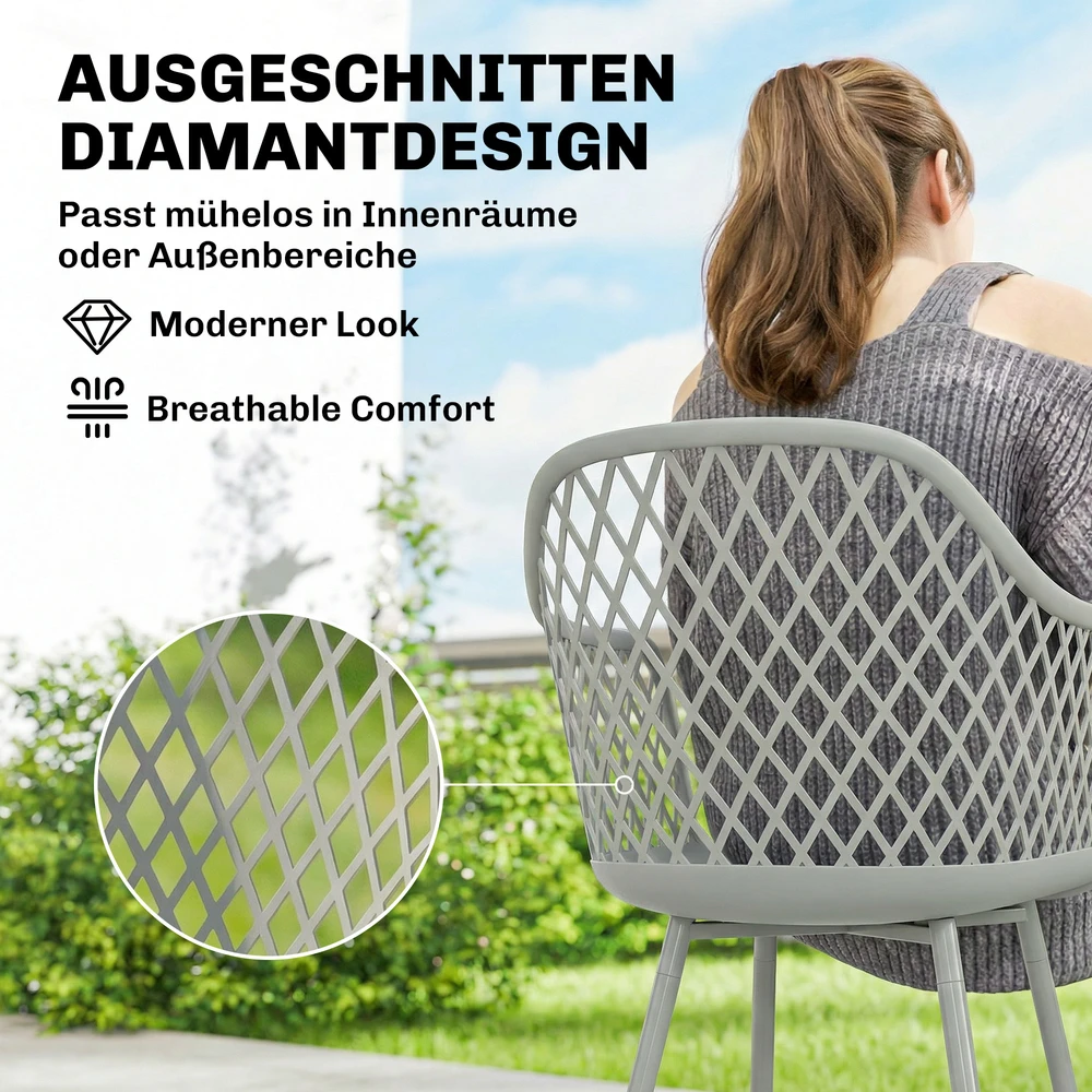 Lauko baldų komplektas Aosom Sodo kėdžių komplektas 56x51x84 cm Pilka Plastikas