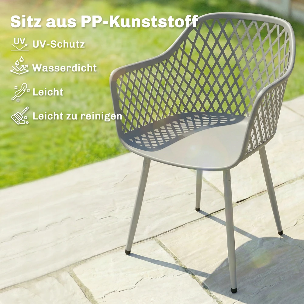 Lauko baldų komplektas Aosom Sodo kėdžių komplektas 56x51x84 cm Pilka Plastikas