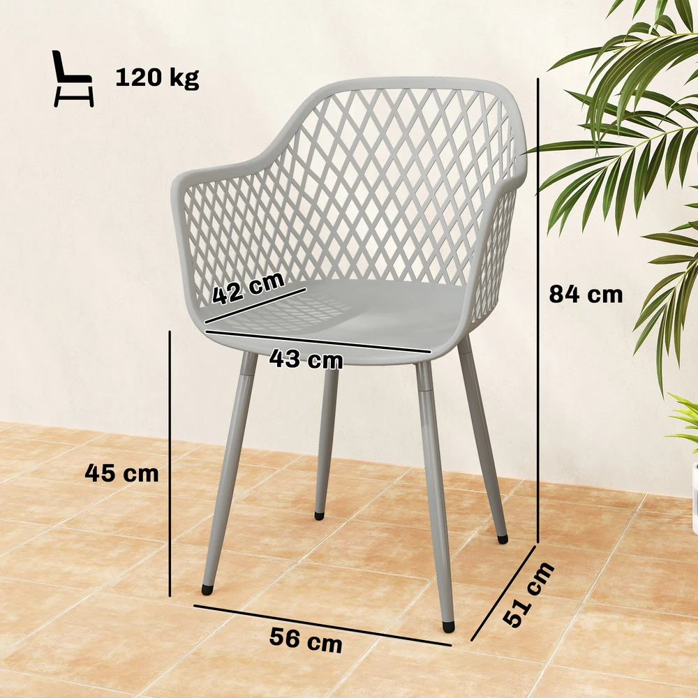 Lauko baldų komplektas Aosom Sodo kėdžių komplektas 56x51x84 cm Pilka Plastikas