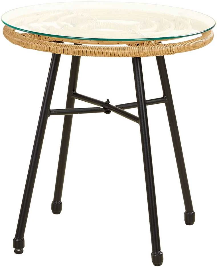 Lauko baldų komplektas Homestyle4U Sodo baldų komplektas, 68x77,5x55 cm, ruda, juoda