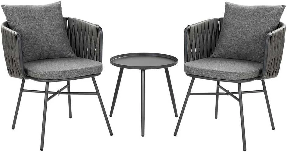 Lauko baldų komplektas Homestyle4U Sodo baldų komplektas, 163x70.5x61 cm, pilka