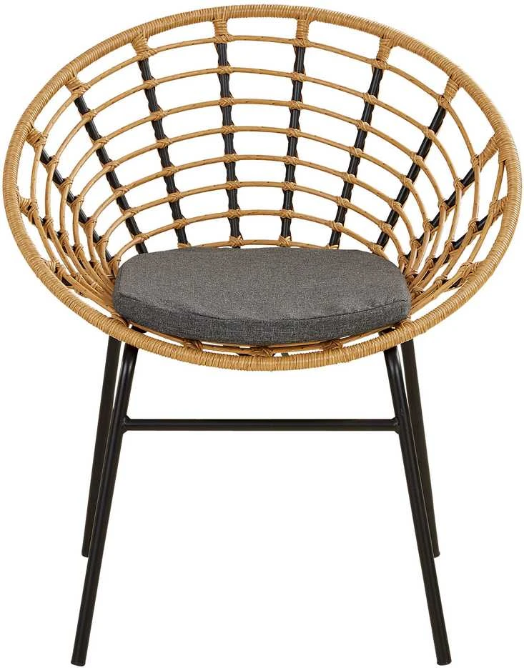 Lauko baldų komplektas Homestyle4U Sodo baldų komplektas, 68x77,5x55 cm, ruda, juoda
